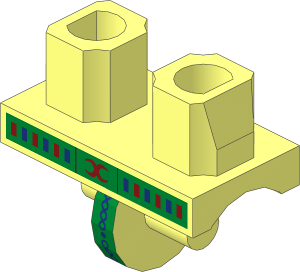 ~Minifig Hips with Gold X-Belt and Decorated Loincloth Pattern (Obsolete)