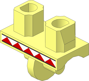 ~Minifig Hips with Red/White Triangles Pattern (Obsolete)