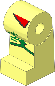~Minifig Leg Right with Shirttails, Gold Band and Fleur de Lis Pattern (Obsolete)