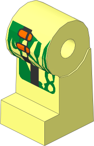 ~Minifig Leg Right with Gold Circuitry and Orange Cable Pattern (Obsolete)