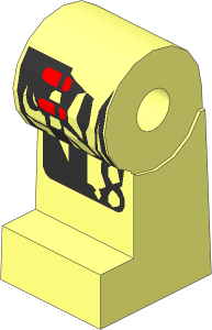 ~Minifig Leg Right with Silver Circuitry and Salmon Cable Pattern (Obsolete)