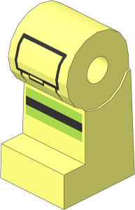 ~Minifig Leg Right with Reflective Stripes and Black Pocket Outline Pattern (Obsolete)