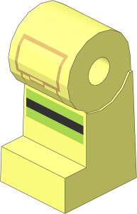 ~Minifig Leg Right with Reflective Stripes and Tan Pocket Outline Pattern (Obsolete)