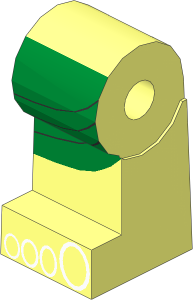 ~Minifig Leg Right with Green Kilt and Toes Pattern (Obsolete)