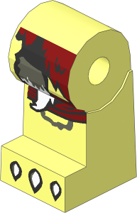 ~Minifig Leg Right with Dark Red Loincloth, White Claws and Fur Tail Pattern (Obsolete)