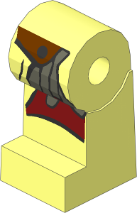 ~Minifig Leg Right with LOTR Leather Armour Pattern (Obsolete)