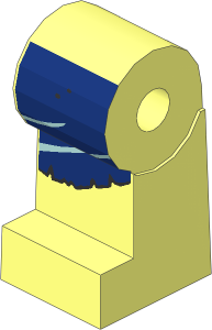 ~Minifig Leg Right with DarkBlue Loincloth Pattern (Obsolete)