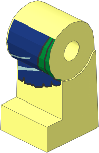 ~Minifig Leg Right with DarkBlue and Gold Loincloth Pattern (Obsolete)