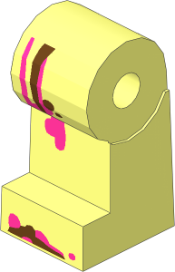 ~Minifig Leg Right with Medium Azure and Magenta Stripes Pattern (Obsolete)