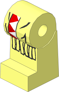 ~Minifig Leg Right with Red/White Triangles Pattern (Obsolete)