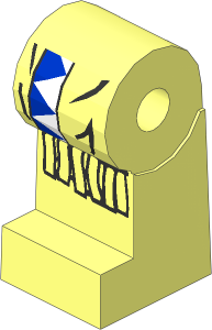 ~Minifig Leg Right with Blue/White Triangles, Fringe Pattern (Obsolete)