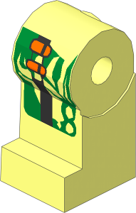 ~Minifig Leg Right with Orange Cable Pattern (Obsolete)