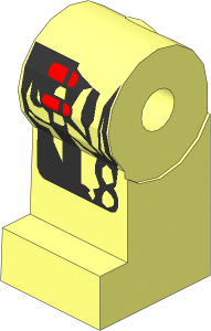 ~Minifig Leg Right with Salmon Cable Pattern (Obsolete)