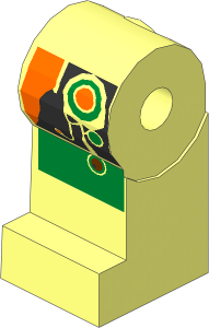 ~Minifig Leg Right with Golden Circuit Pattern (Obsolete)