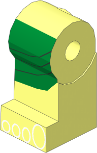 ~Minifig Leg Right with Green Kilt and Toes Pattern (Obsolete)