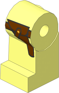 ~Minifig Leg Right with Holster and Belt Pattern (Obsolete)