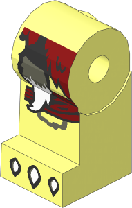 ~Minifig Leg Right with Dark Red Loincloth, White Claws and Fur Tail Pattern (Obsolete)