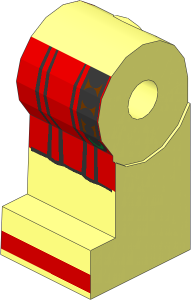 ~Minifig Leg Right with Red Roman Tunic and Belt Pattern (Obsolete)
