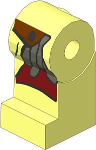 ~Minifig Leg Right with LOTR Leather Armour Pattern (Obsolete)