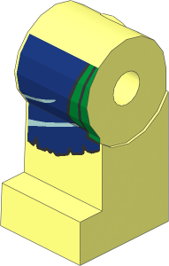 ~Minifig Leg Right with DarkBlue and Gold Loincloth Pattern (Obsolete)