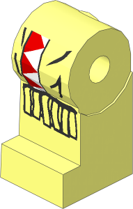 ~Minifig Leg Right with Red/White Triangles, Fringe Pattern (Obsolete)