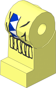 ~Minifig Leg Right with Blue/White Triangles, Fringe Pattern (Obsolete)