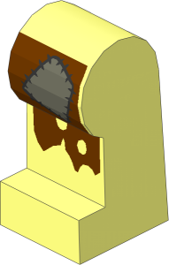 ~Minifig Leg Left with Rags and Patch Pattern (Obsolete)