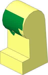 ~Minifig Leg Left with Grass Skirt Pattern (Obsolete)