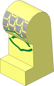 ~Minifig Leg Left with Scale Mail Pattern (Obsolete)