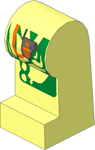 ~Minifig Leg Left with Gold Circuitry and Orange Cable Pattern (Obsolete)