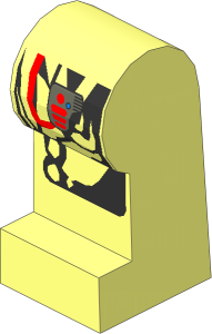 ~Minifig Leg Left with Silver Circuitry and Salmon Cable Pattern (Obsolete)