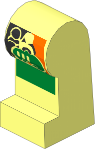 ~Minifig Leg Left with Golden Circuit Pattern (Obsolete)