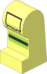 ~Minifig Leg Left with Reflective Stripes and Black Pocket Outline Pattern (Obsolete)