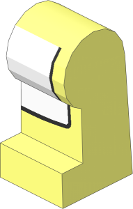 ~Minifig Leg Left with White Apron Pattern (Obsolete)