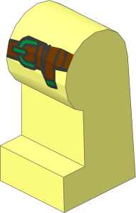 ~Minifig Leg Left with Holster and Belt Pattern (Obsolete)