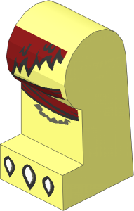 ~Minifig Leg Left with Dark Red Loincloth and White Claws Pattern (Obsolete)