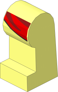 ~Minifig Leg Left with Red Tied Sash Pattern (Obsolete)