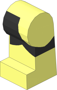 ~Minifig Leg Left with Black Orca Pattern (Obsolete)
