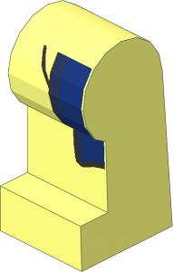 ~Minifig Leg Left with Dark Blue Coattails Pattern (Obsolete)