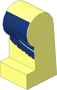 ~Minifig Leg Left with DarkBlue Loincloth Pattern (Obsolete)