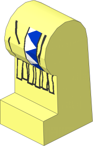 ~Minifig Leg Left with Blue/White Triangles, Fringe Pattern (Obsolete)