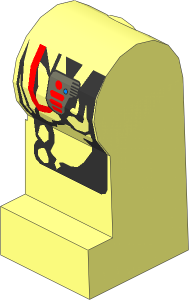 ~Minifig Leg Left with Salmon Cable Pattern (Obsolete)