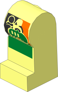 ~Minifig Leg Left with Golden Circuit Pattern (Obsolete)