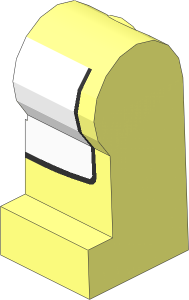 ~Minifig Leg Left with White Apron Pattern (Obsolete)