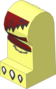 ~Minifig Leg Left with Dark Red Loincloth and White Claws Pattern (Obsolete)