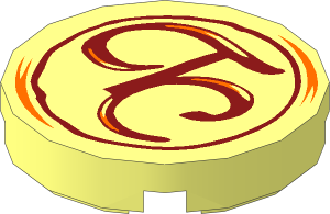 Tile  2 x  2 Round with Round Underside Stud with "TC" Pattern