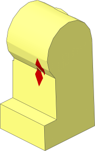 ~Minifig Leg Left with 2 Red Diamonds Pattern (Obsolete)