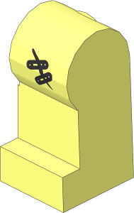 ~Minifig Leg Left with  2 Safety Pins Pattern (Obsolete)