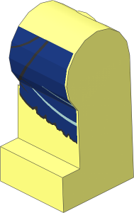 ~Minifig Leg Left with DarkBlue Loincloth Pattern (Obsolete)