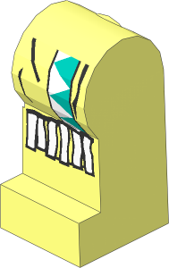 ~Minifig Leg Left with Dark Turquoise/White Triangles, White Fringe Pattern (Obsolete)